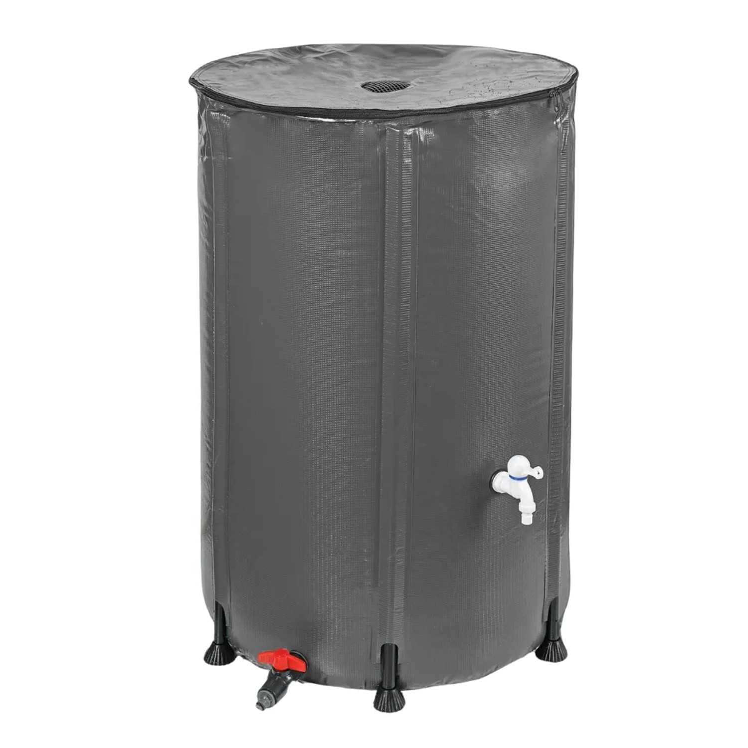 DELUKE Regentonne RALF 250L Faltbar Kunststoff Grau 88x60x60cm Regenwassertank Gartenwassertank Mit Deckel