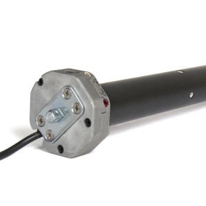 Avosdim Kabelmotor mit Notöffnung, 20 Nm, für Rollladensteuerung. Schwarz, mit silberfarbenem Kopf.