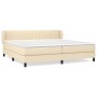 Cremefarbenes vidaXL Boxspringbett 200x200 cm mit Matratze und Kopfteil.