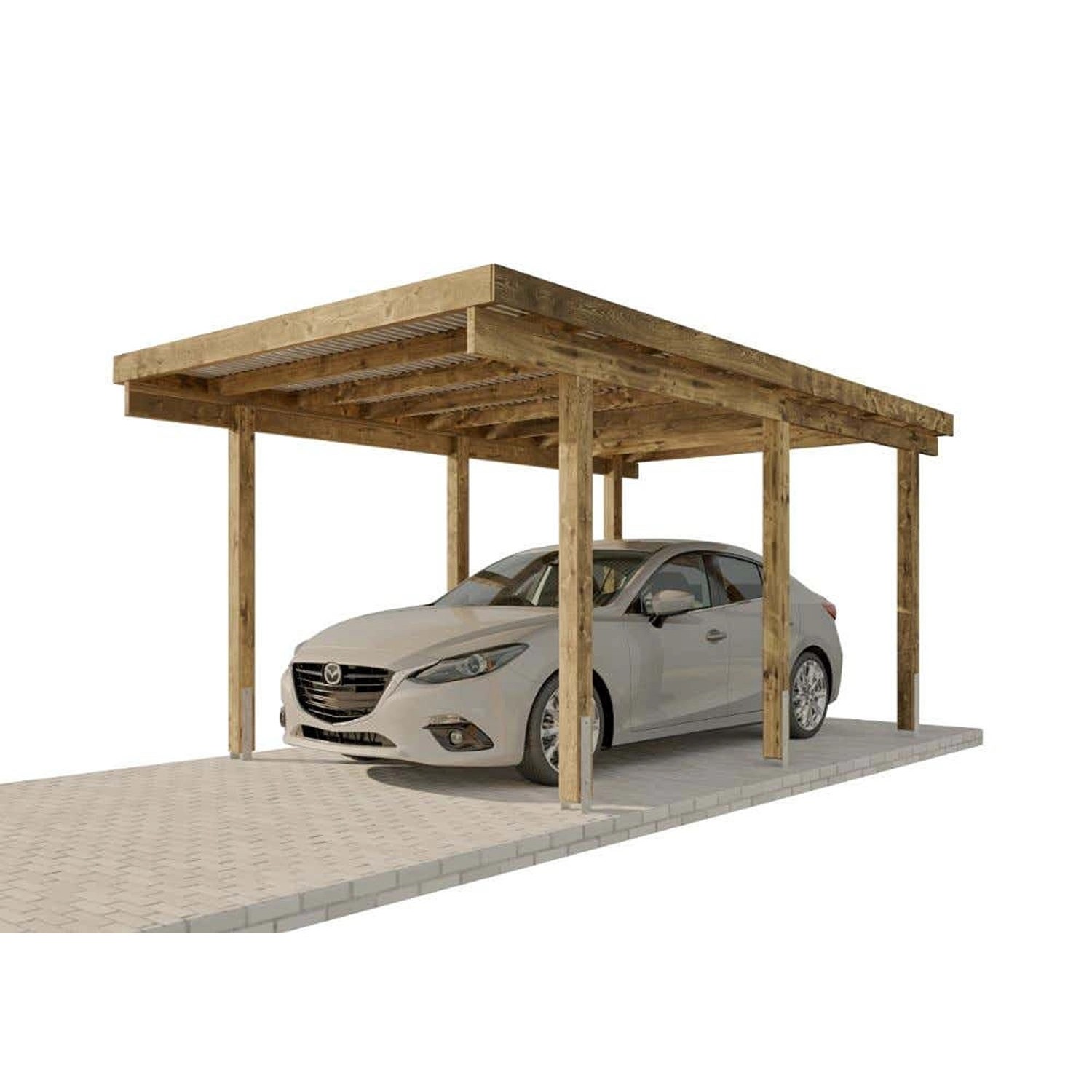 Alpholz Carport Sardinien KDI Grün B 304 cm x T 730 cm günstig online kaufen