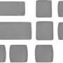 Graues Kissenbezug-Set (4-teilig) für OBI Loungegruppe Moonbeam. Ersatzbezüge für Bank, Stuhl und Hocker.