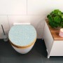 Banjado WC-Sitz aus Bambus mit blauem, getupftem Muster und Absenkautomatik.