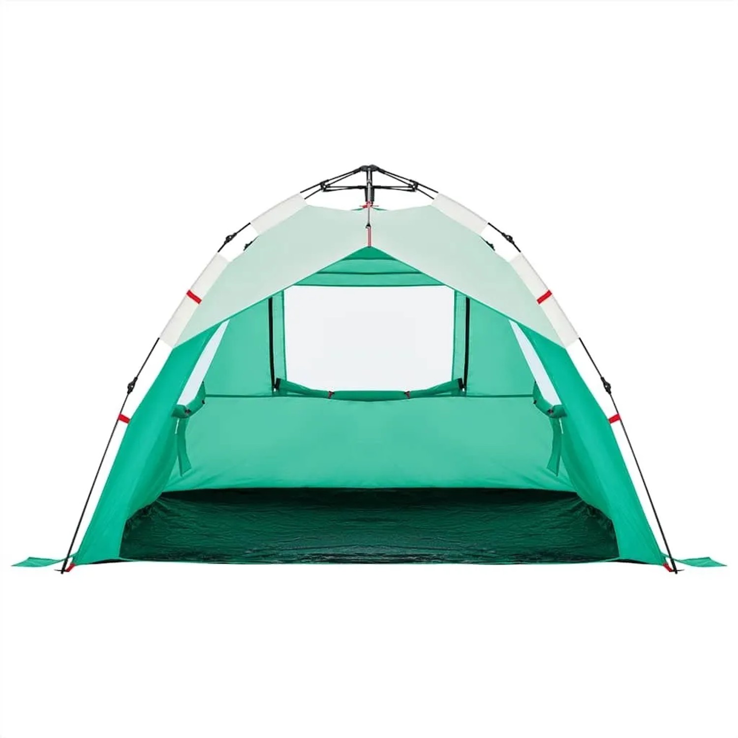 Seegrünes vidaXL Strandzelt für 3 Personen mit Quick-Release-System.