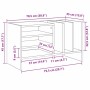vidaXL Schallplattenschrank, Beton Grau, Holzwerkstoff, mit Maßen. Wohnzimmerschrank für Schallplatten.