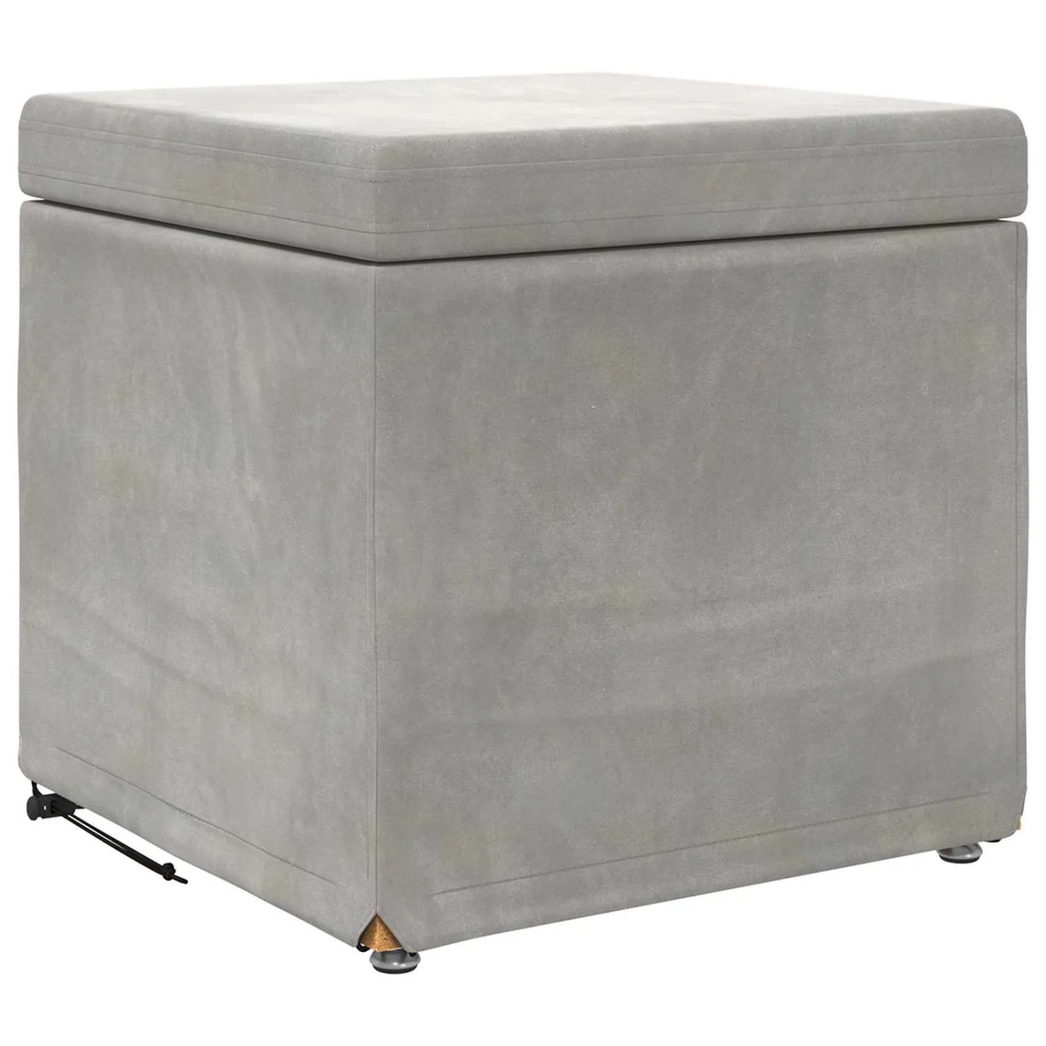vidaXL Hocker Hellgrau 41 x 41 x 40 cm Samt und Engineering Holz 876750