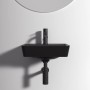 Schwarzes Ideal Standard Connect Air Handwaschbecken, 40 cm, mit Hahnloch und Überlauf.