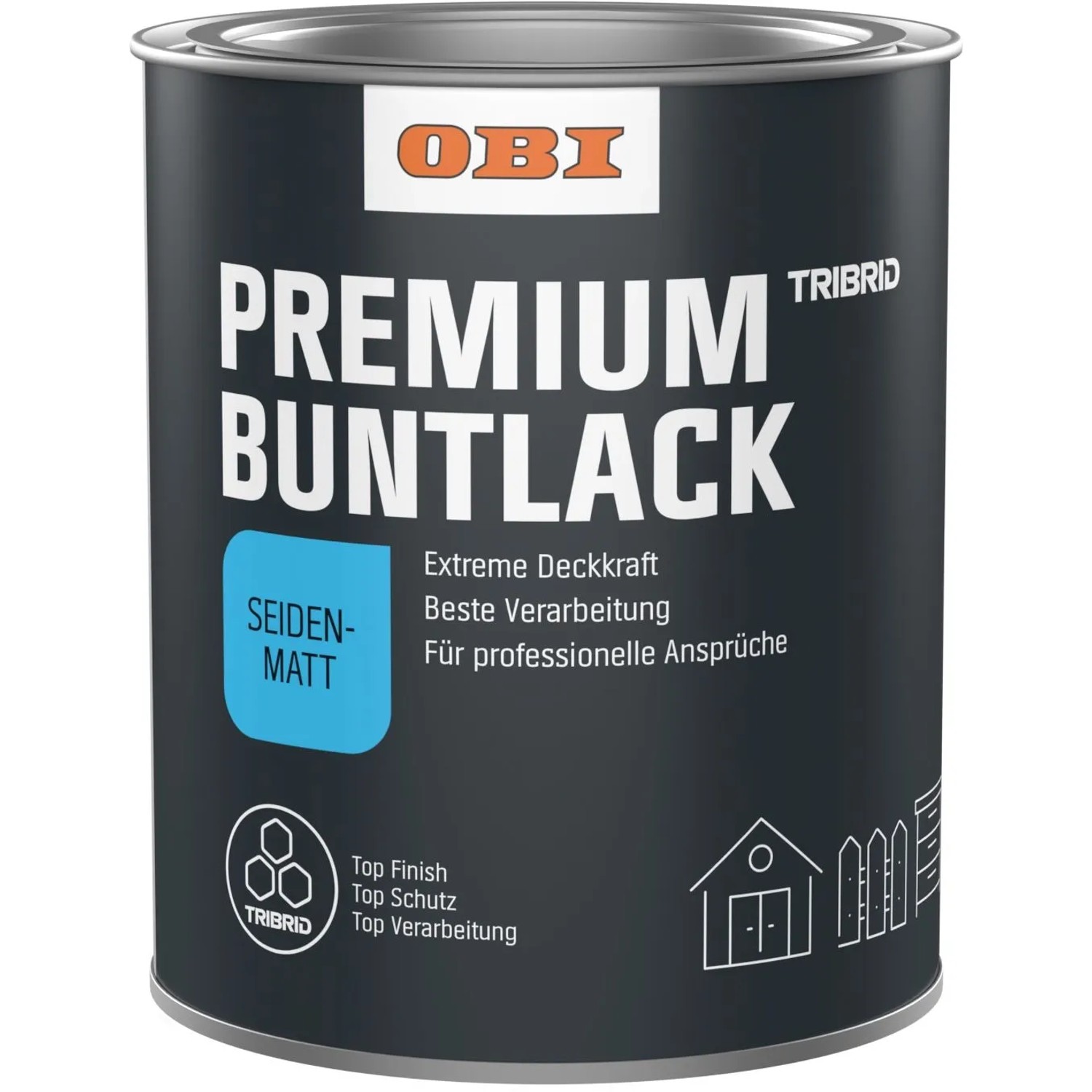 OBI Premium Buntlack Tribrid Feuerrot seidenmatt 750 ml