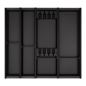SOTECH Cuisio Besteckeinsatz 55mm Höhe Transluzent Anthrazit mit Messerblock Für Blum Legrabox 473mm Korpusbreite 600mm