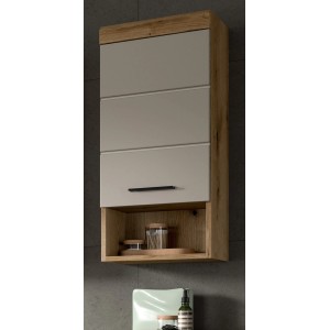 Inn.Furn Badezimmer Hängeschrank in Sand und Eiche 37 x 79 cm Shawn