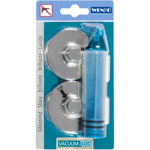 Wenko Vacuum-Loc Adapter-Set, glänzend, für Küchenhelfer. 2 Adapter und Pumpe für Montage ohne Bohren.