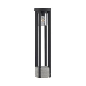 Moderne, graue Lucande Außenleuchte Overa aus Aluminium, 68cm hoch, mit E27 Fassung.