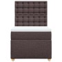 Dunkelbraunes vidaXL Boxspringbett 90x190 cm mit Matratze und Kopfteil.