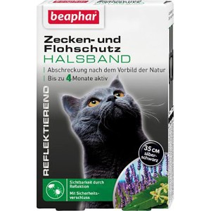 Beaphar Ungezieferband für Katzen, reflektierend, zum Schutz vor Zecken und Flöhen.