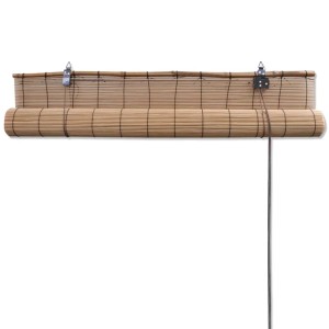 Braune vidaXL Bambusrollos, 2 Stück, 100x160 cm, für Fensterdekoration und Sichtschutz.