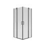 baliv Duschkabine DUK-90.51E, 90x90 cm, Eckeinstieg, Schwarz Matt, rahmenloses Design.