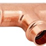 Kupfer Press-Reduzier-T-Stück, 18 mm x 15 mm x 18 mm für Kupferrohr-Installationen.