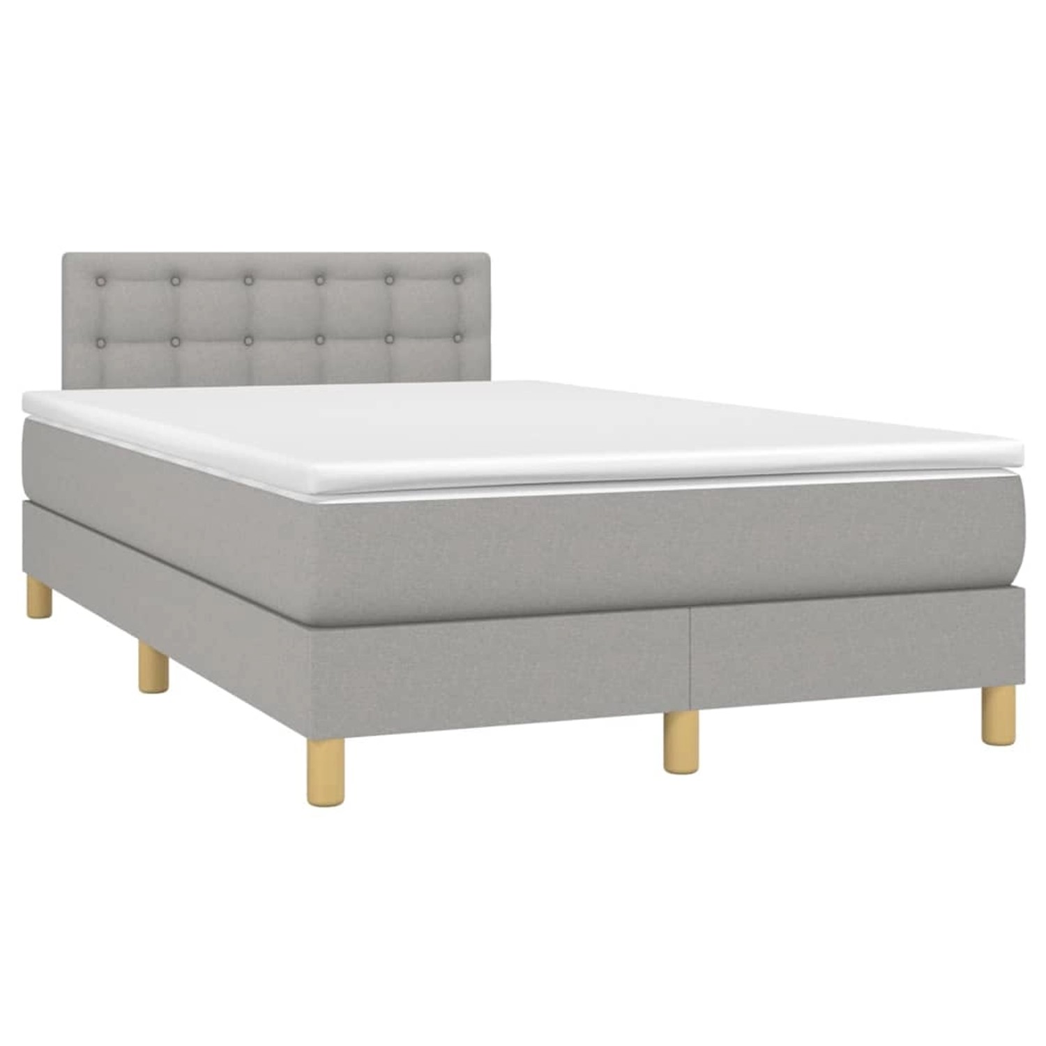vidaXL Boxspringbett mit Matratze & LED Hellgrau 120x200 cm Stoff 3134021 günstig online kaufen