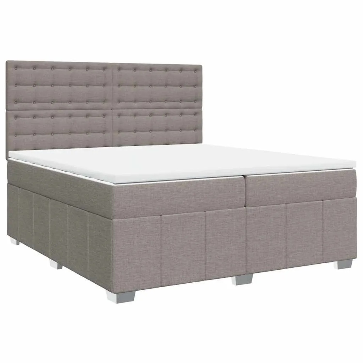 vidaXL Boxspringbett mit Matratze Taupe 200x200 cm Stoff 3294093