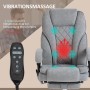 Grauer Vinsetto Bürostuhl mit Massagefunktion und Fernbedienung.