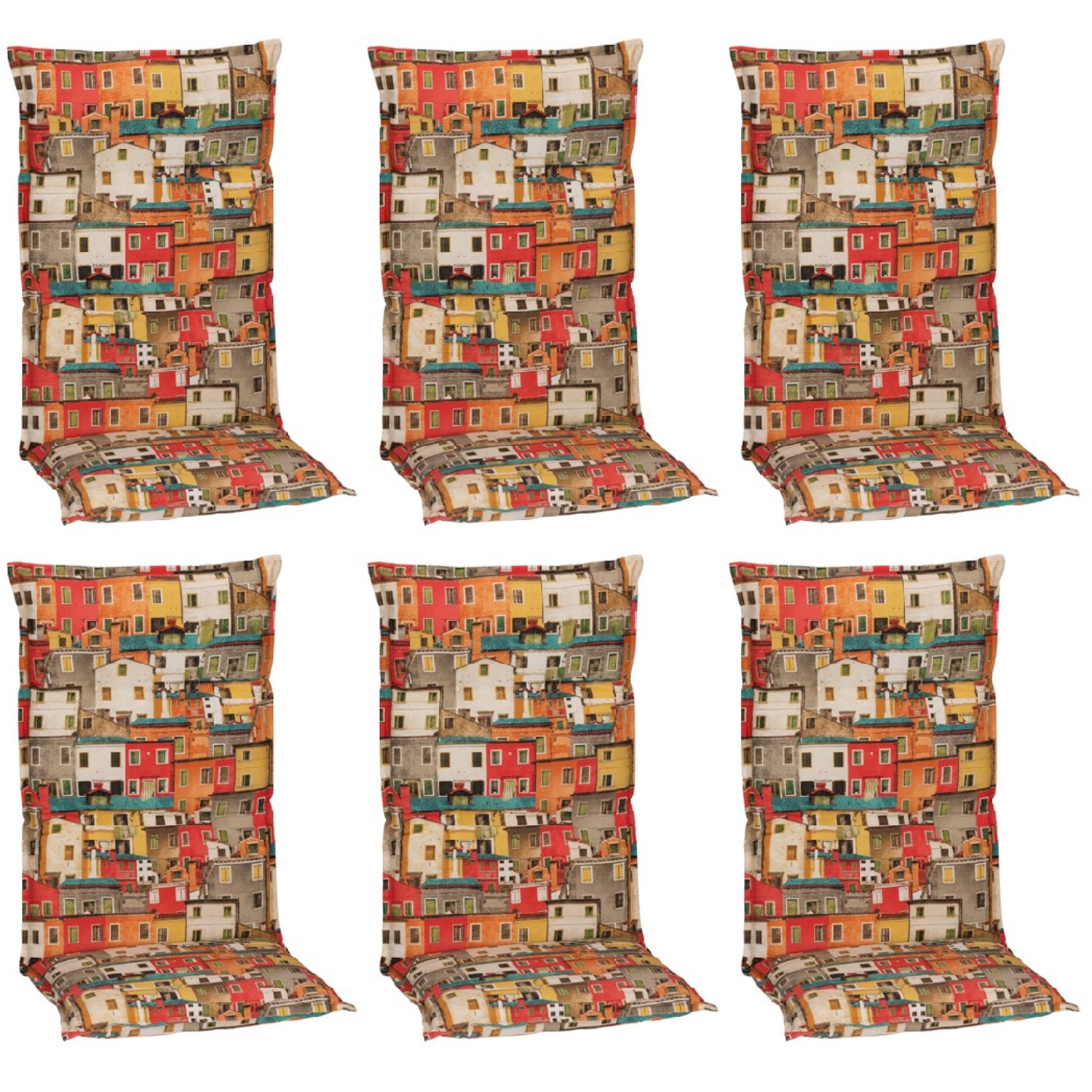 Beo Sitzauflage Hochlehner Tours 6er-Set mit Hausdesign günstig online kaufen