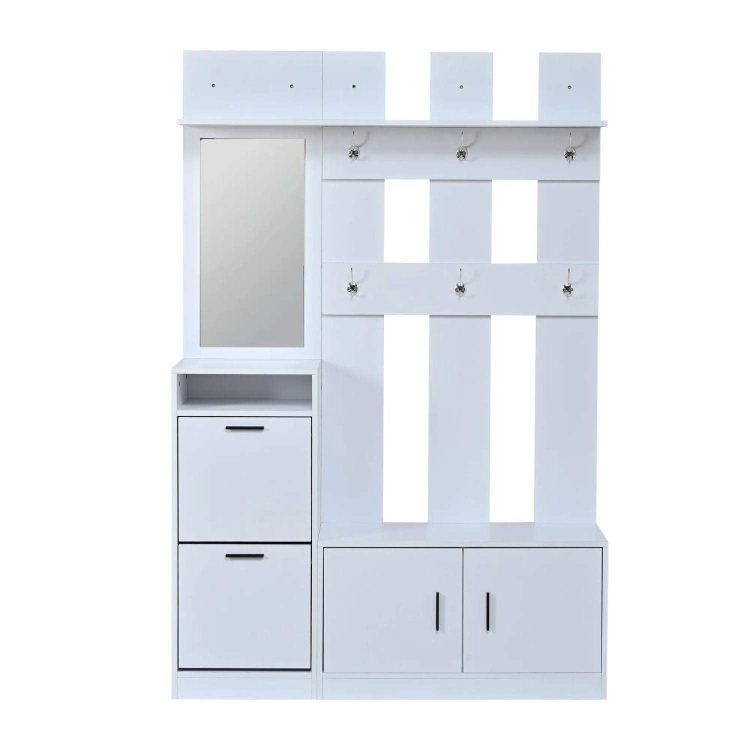 Merax Flurgarderobe 120x30x180cm Schuhschrank Weiß