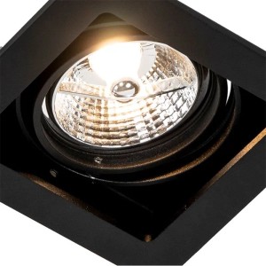 Quadratischer, schwarzer Einbaustrahler Artemis 70 von QAZQA, verstellbar. Für Lampen & Leuchten.