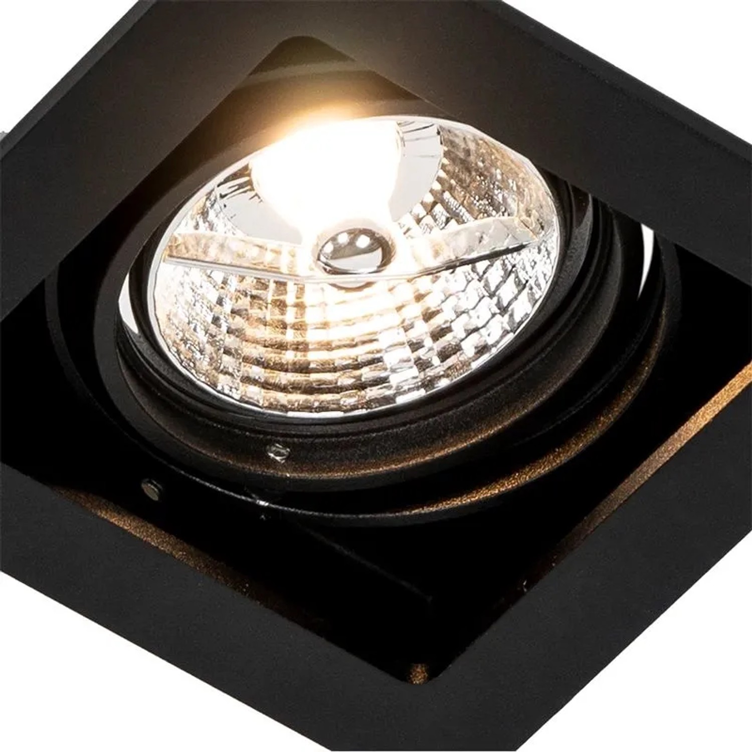 Quadratischer, schwarzer Einbaustrahler Artemis 70 von QAZQA, verstellbar. Für Lampen & Leuchten.