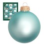 8 matte blaue Krebs Glas Lauscha Weihnachtskugeln, 7cm, mit goldener Aufhängung. Für den Weihnachtsbaum.