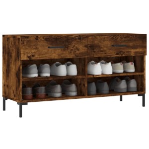 vidaXL Schuhbank Räuchereiche 102x35x55 cm Holzwerkstoff 829745