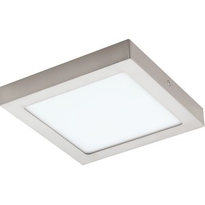 Quadratische Eglo Connect LED-Aufbauleuchte Fueva, Nickel matt, 22,5x22,5 cm.