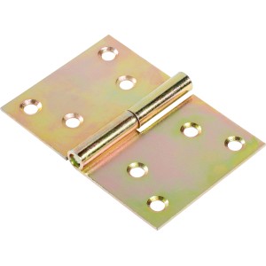Gelb verzinktes Aushebescharnier, rechts, 100x70 mm, für bewegliche Verbindungen.