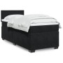 Schwarzes vidaXL Boxspringbett 100x200 cm mit Matratze und weißer Bettwäsche.