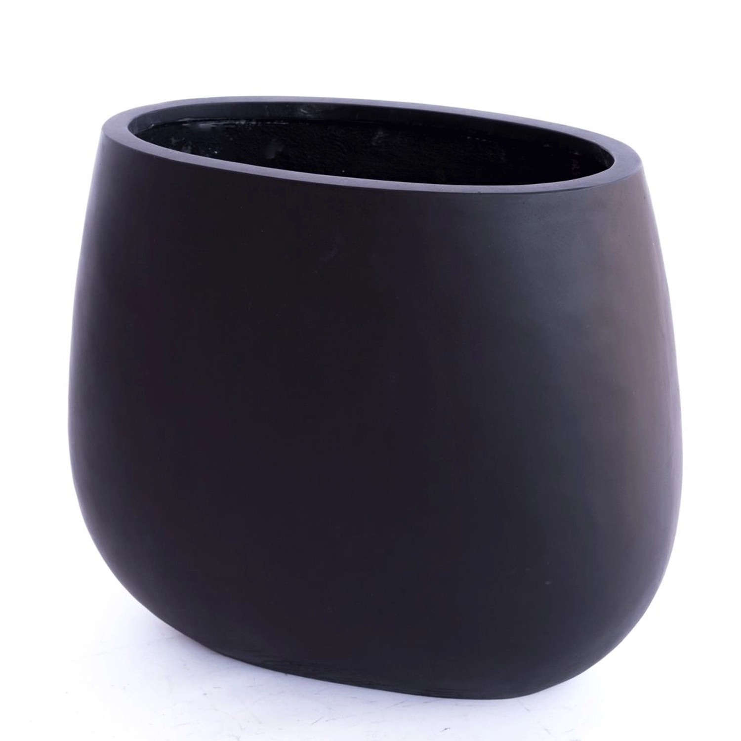 Elegant Einrichten Pflanzkübel Fiberglas 62x40x50cm Schwarz-matt günstig online kaufen