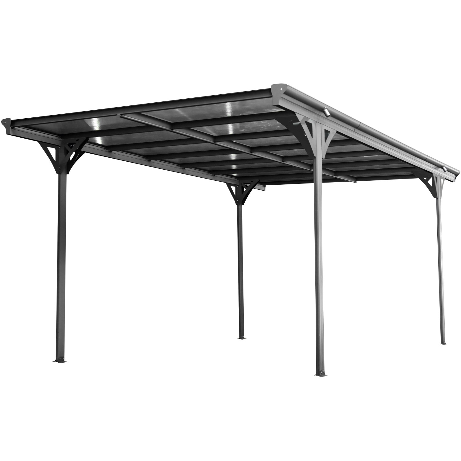 Westmann Flachdach-Einzelcarport Anthrazit 305 cm x 503 cm