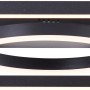 Moderne, schwarze LED-Deckenleuchte Maureen, 40x40 cm, mit quadratischem und rundem Leuchtelement.