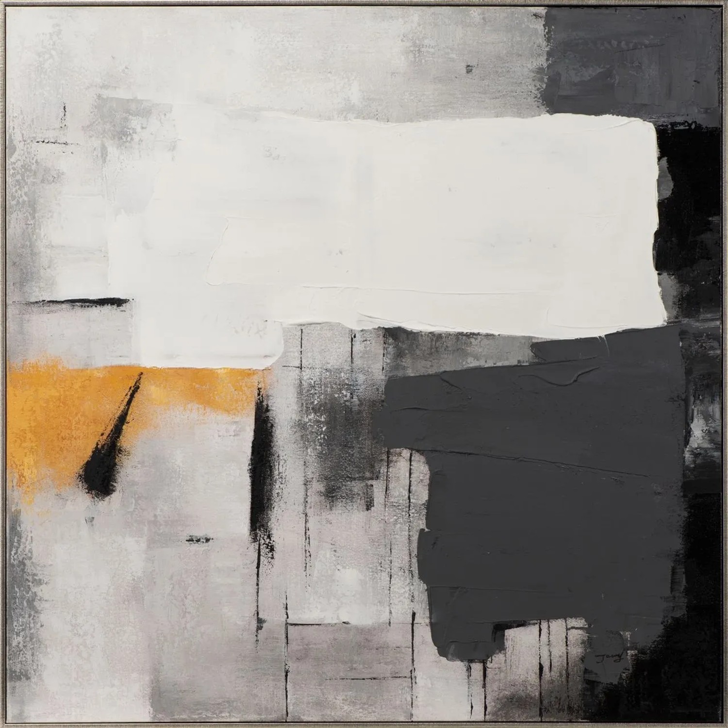 Art Universe Leinwandbild Big White Brushstroke 100 x 100 cm