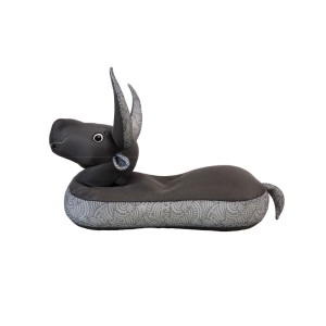Schwarzer Westmann Sitzsack Schwimmtier Stier Pool Buddy für Kinder.