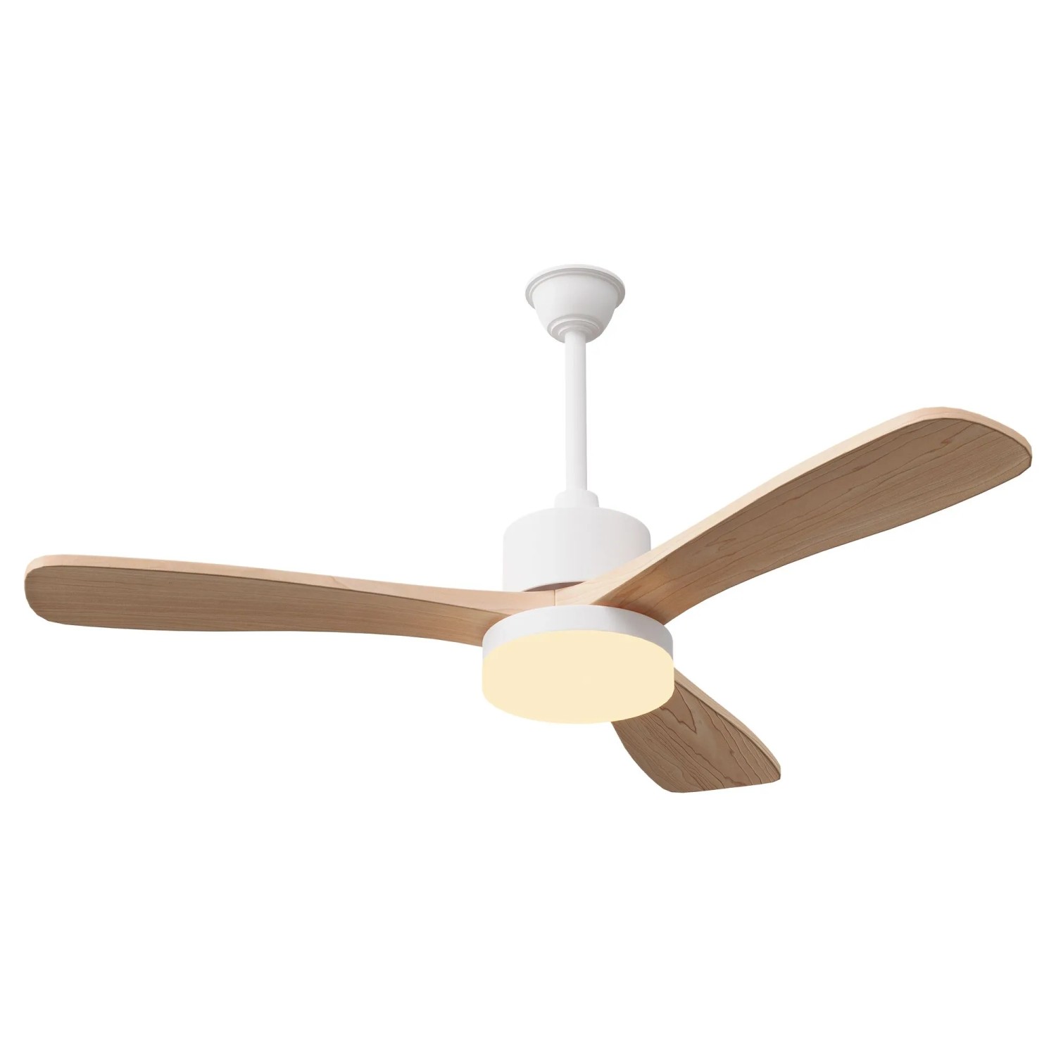 PXloue Deckenventilator mit Beleuchtung und Fernbedienung-DC Motor 3 Holzflügel 52cm