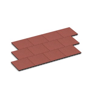 WARCO Fallschutzplatten, tomatenrot, 50x50 cm, Gummigranulat für Spielplatz oder Garten.