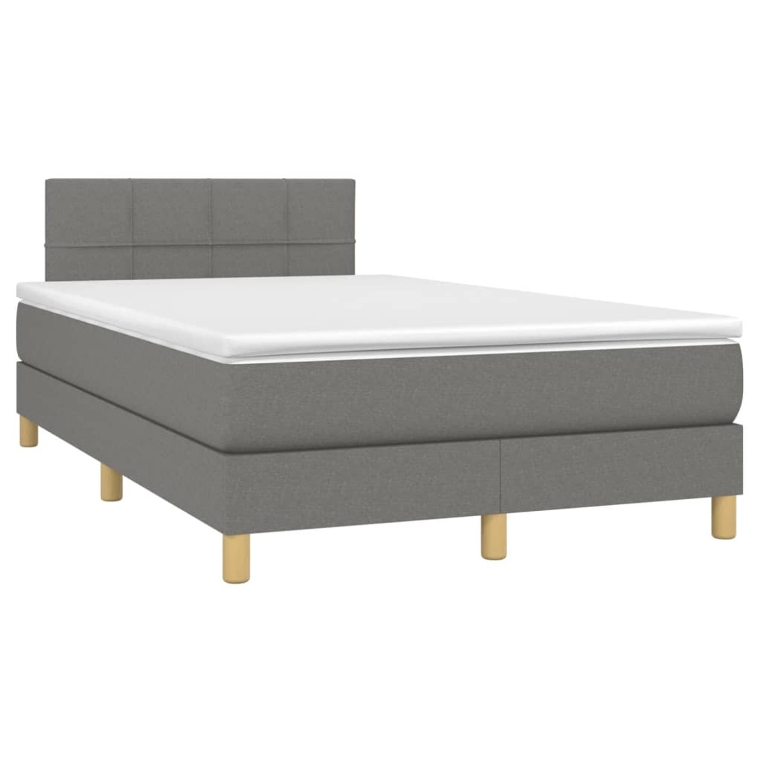 vidaXL Boxspringbett mit Matratze & LED Dunkelgrau 120x200 cm Stoff 3133702 günstig online kaufen