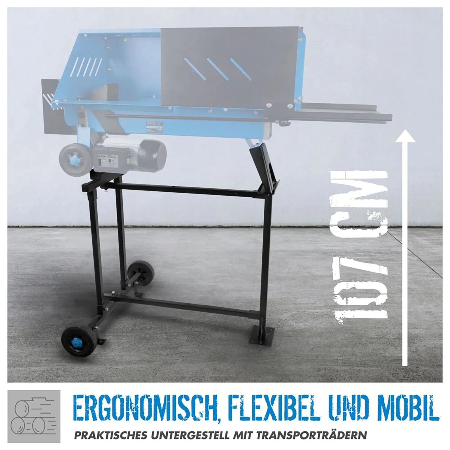 Güde Holzspalter GHS 500/6,5TE mit Untergestell und Transporträdern, Höhe 107cm.