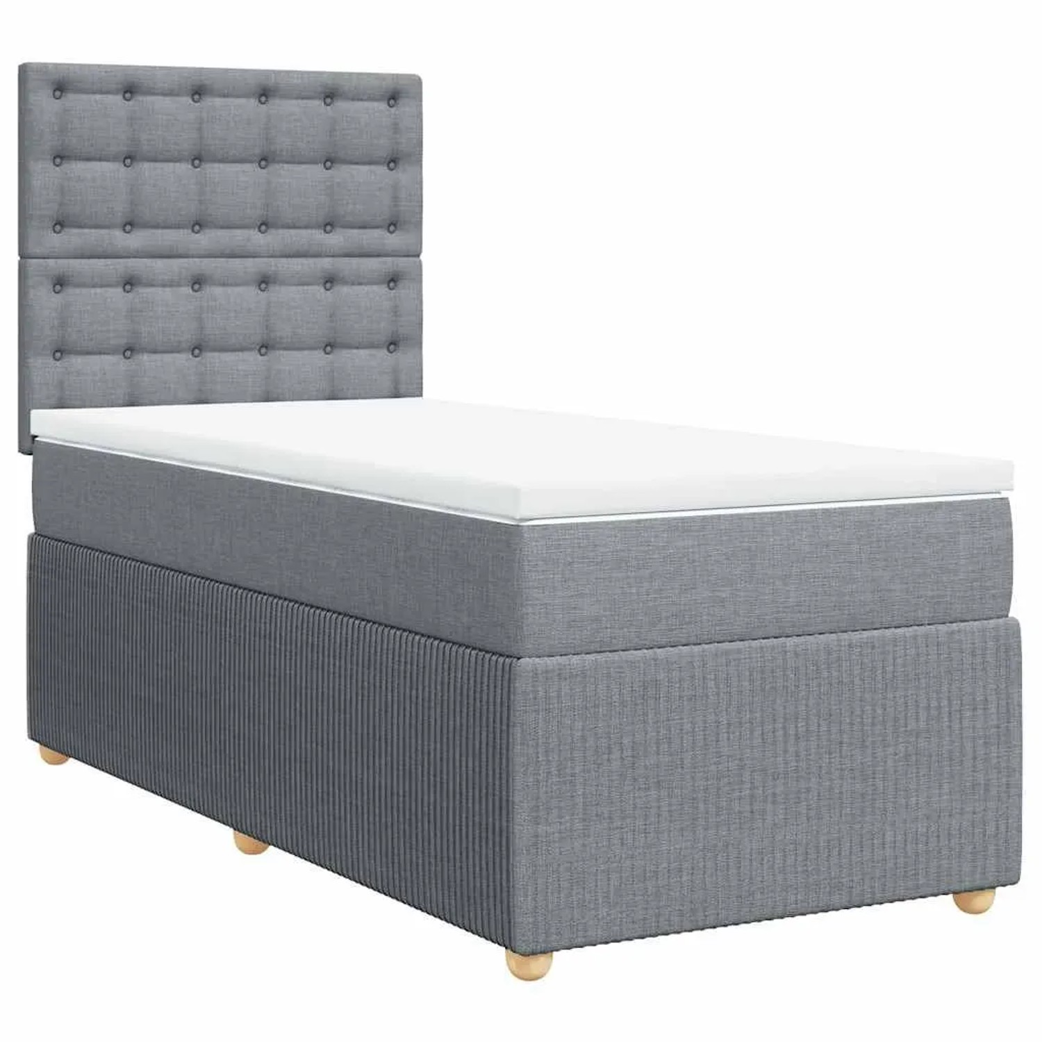 vidaXL Boxspringbett mit Matratze Hellgrau 100x200 cm Stoff 3291981 günstig online kaufen
