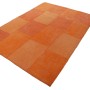 Handgefertigter, bunter Kurzflor Teppich im Patchwork Retro Design, 160x230 cm.