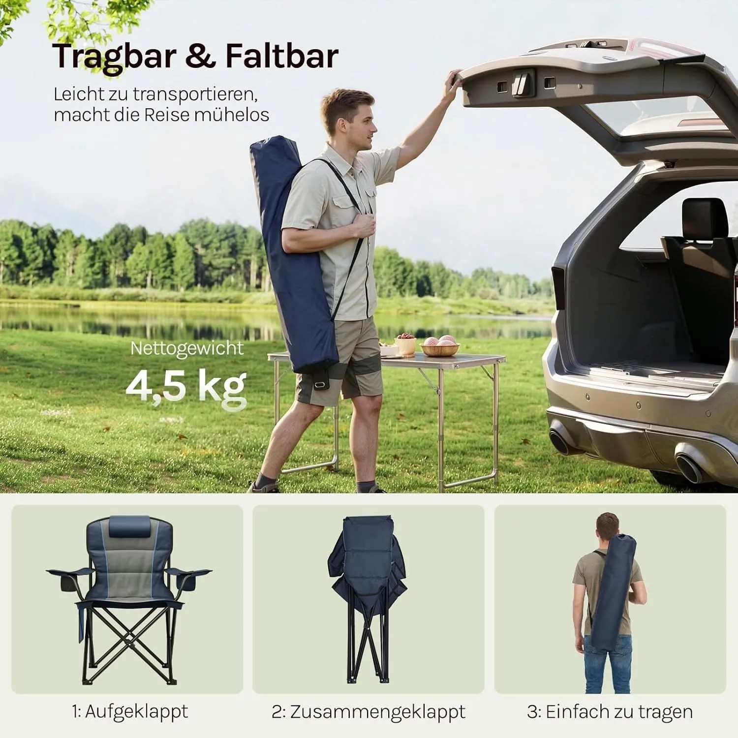 WOLTU Campingstuhl Klappstuhl Camping Stuhl für Angeln Strand_8