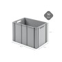 Graue PROREGAL Eurobox 70 Liter mit Deckel, 42x40x60cm, ideal zur Aufbewahrung und Transport.