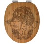 Banjado WC-Sitz aus Bambus mit Lama-Gravur. Toilettendeckel mit Absenkautomatik.