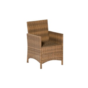 Merxx Treviso Sessel 2er-Set mit Auflagen, naturfarbenes Kunststoffgeflecht.