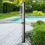 DELUKE Solardusche 40L im Garten mit Pool. Solar Gartendusche mit Wasserspeicher und Abdeckung.