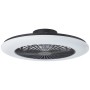 Schwarze LED-Deckenleuchte Salerno mit Ventilator, Ø 57,7 cm.