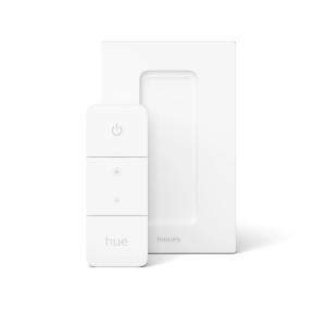 Philips Hue Dimmschalter mit Halterung, weiß, zur Steuerung von Hue Leuchten.